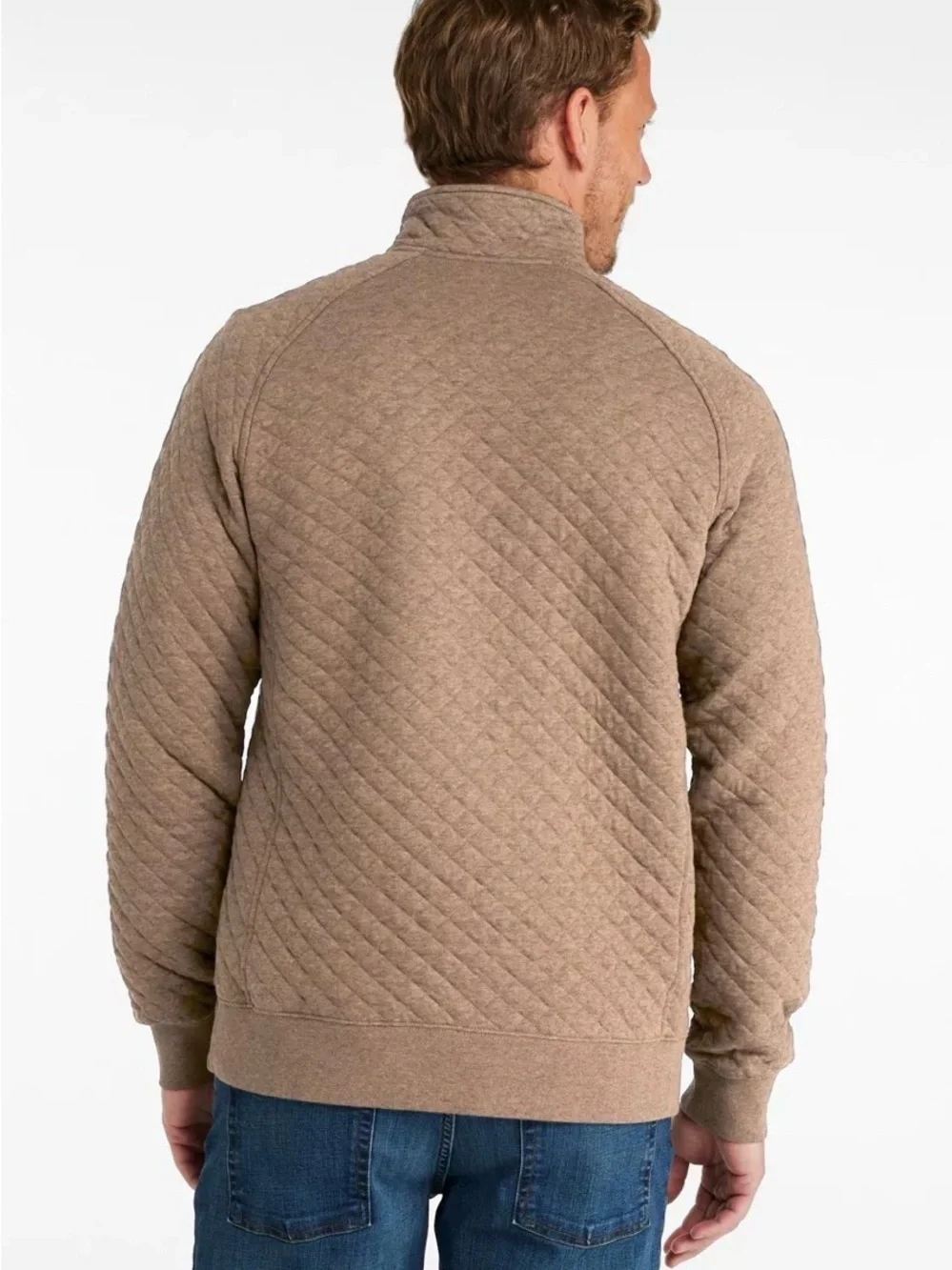 L.L BEAN MENS QUILTED SWEATSHIRT,MOCKNECK!